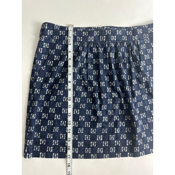 Vintage Y2K Gap Size 10 Medium Low-Rise Mini Skirt Thick Fabric Blue Geometric - Picture 5 of 6